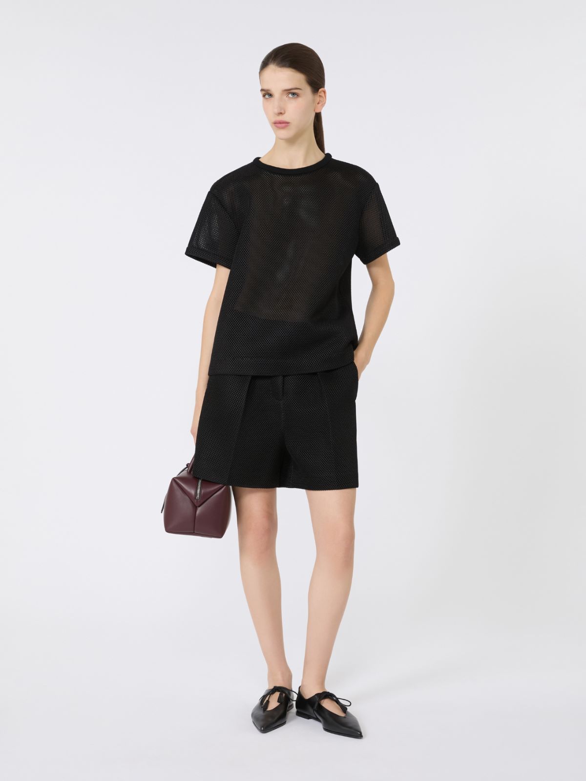Technical-mesh T-shirt - BLACK - Max Mara - 9