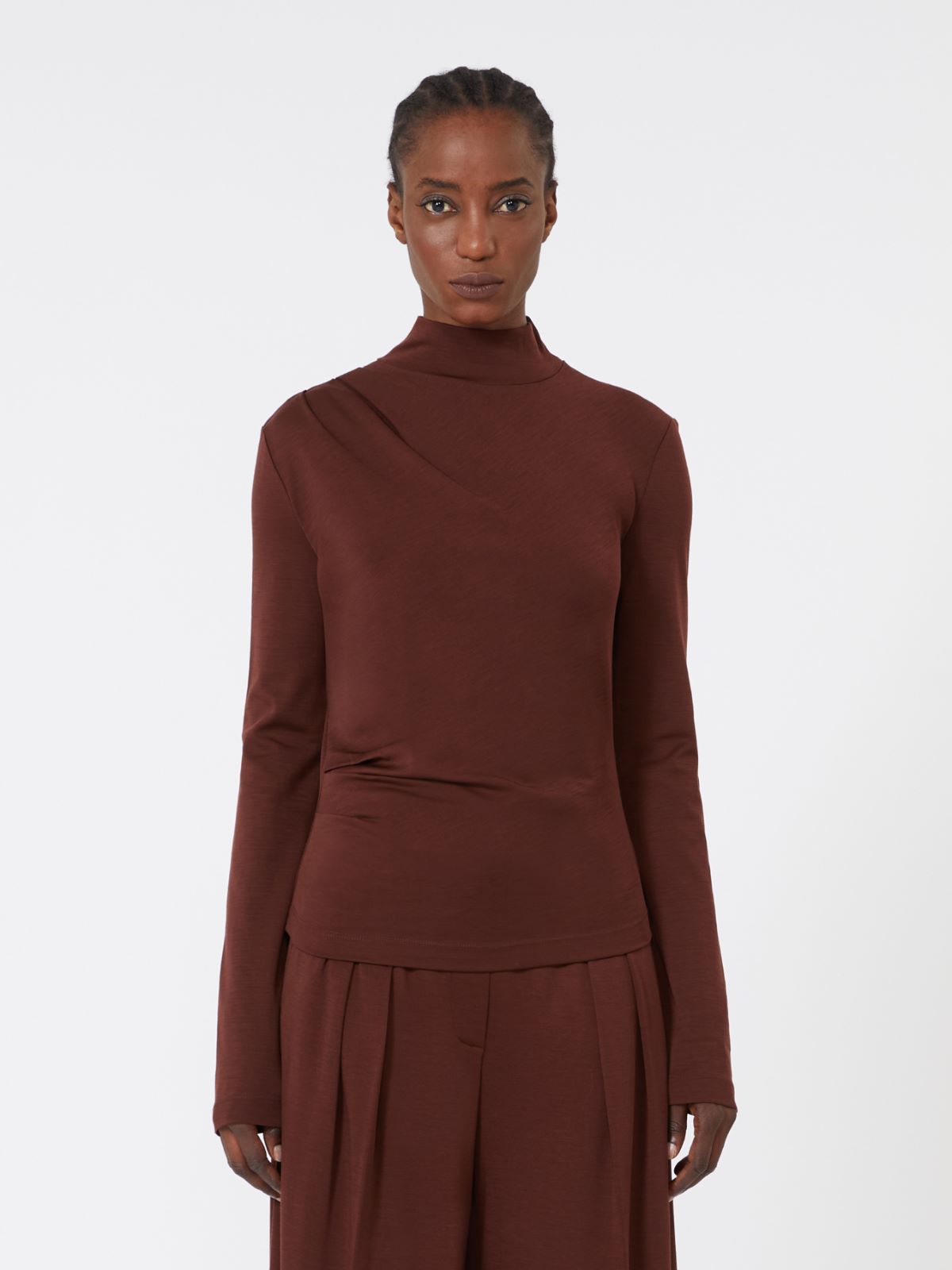 Wool jersey top - CHERRY - Max Mara - 2