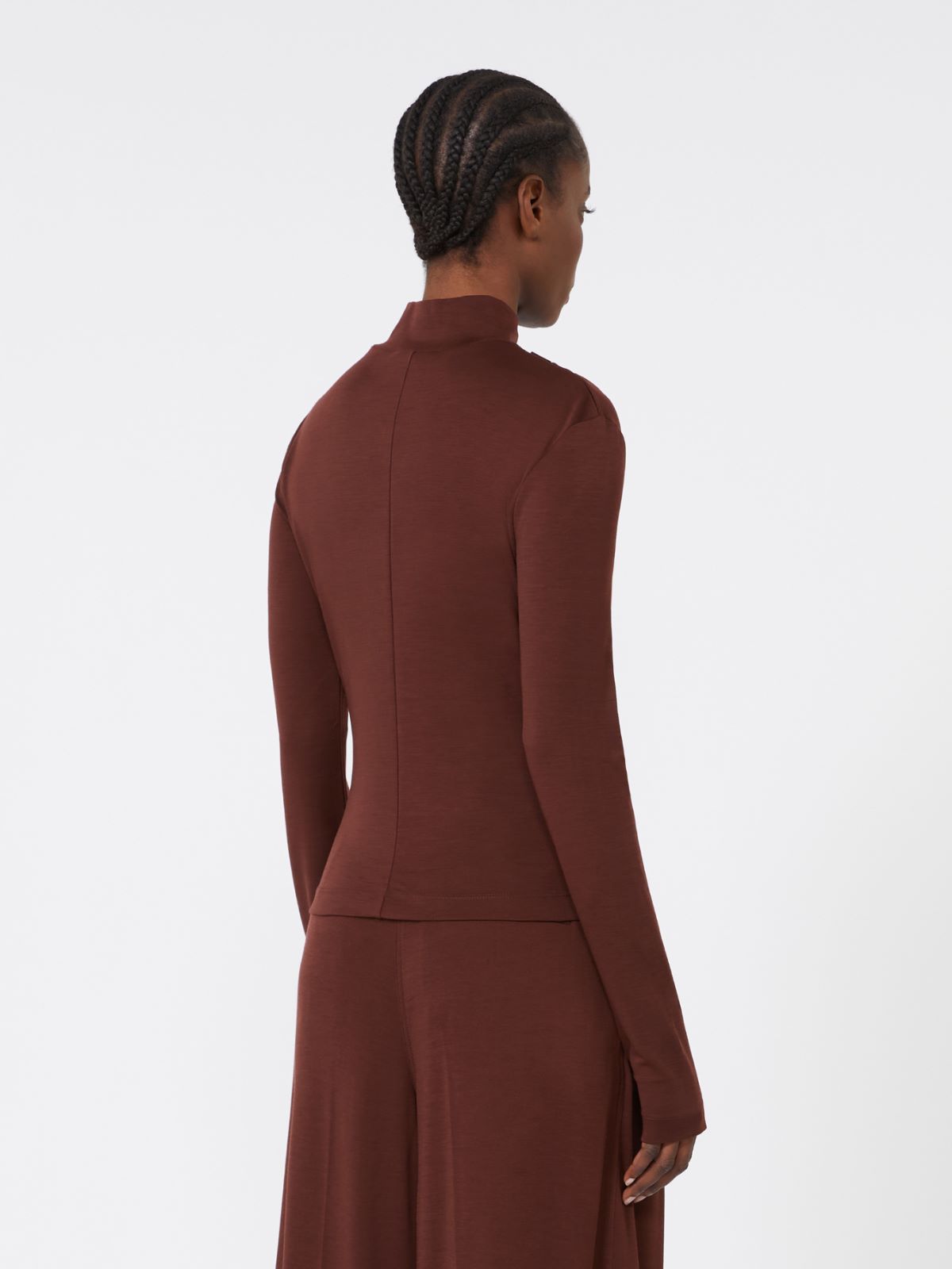 Wool jersey top - CHERRY - Max Mara - 3