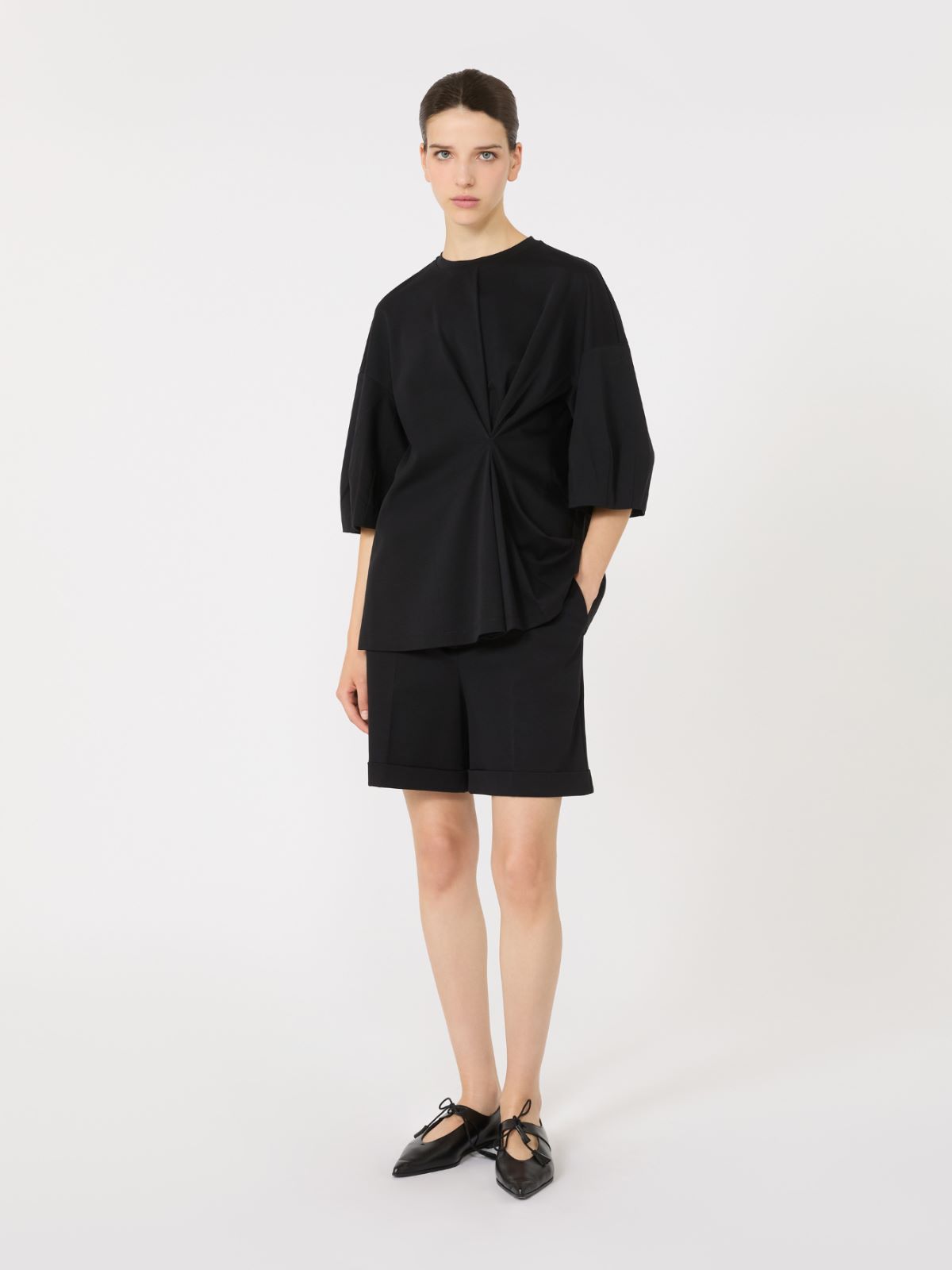 Cotton jersey T-shirt - BLACK - Max Mara