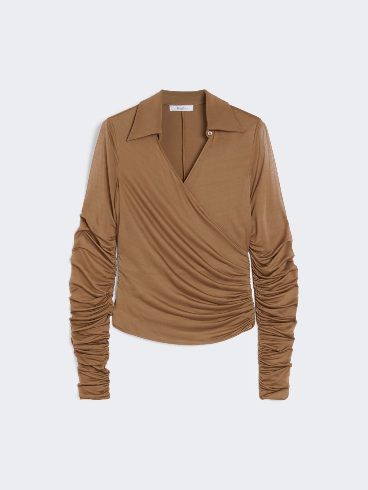 Jersey and tulle blouse - HAZELNUT BROWN - Max Mara - 10