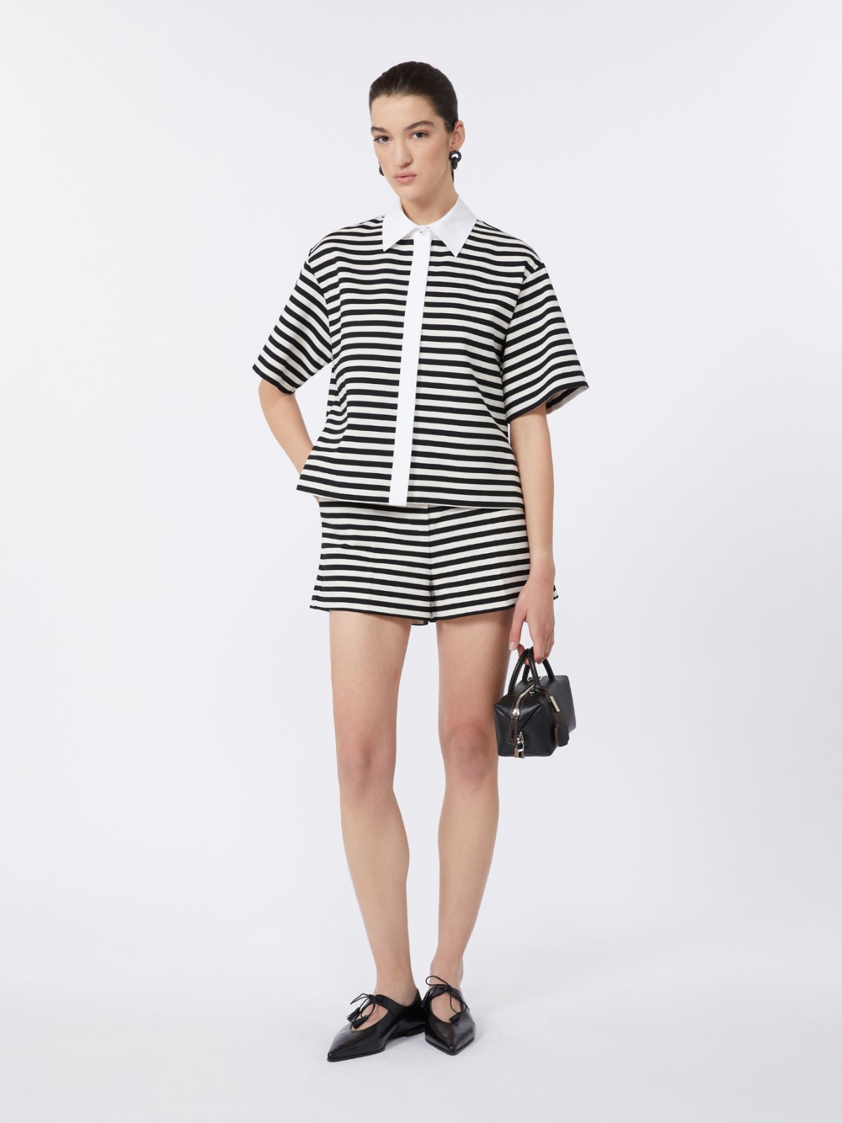 Striped jersey shirt - WHITE BLACK - Max Mara - 10