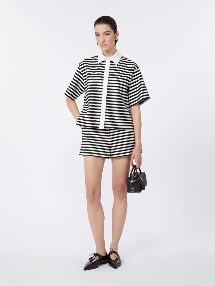 Striped jersey shirt - WHITE BLACK - Max Mara