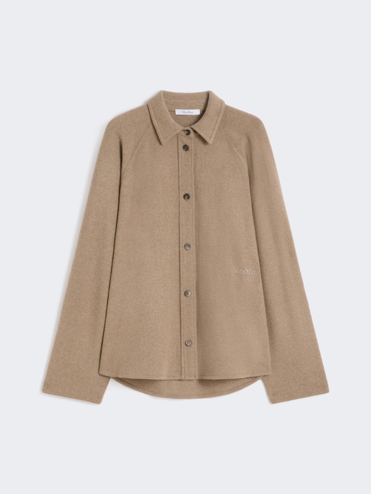 Stretch cashmere flannel overshirt - HAZELNUT BROWN - Max Mara