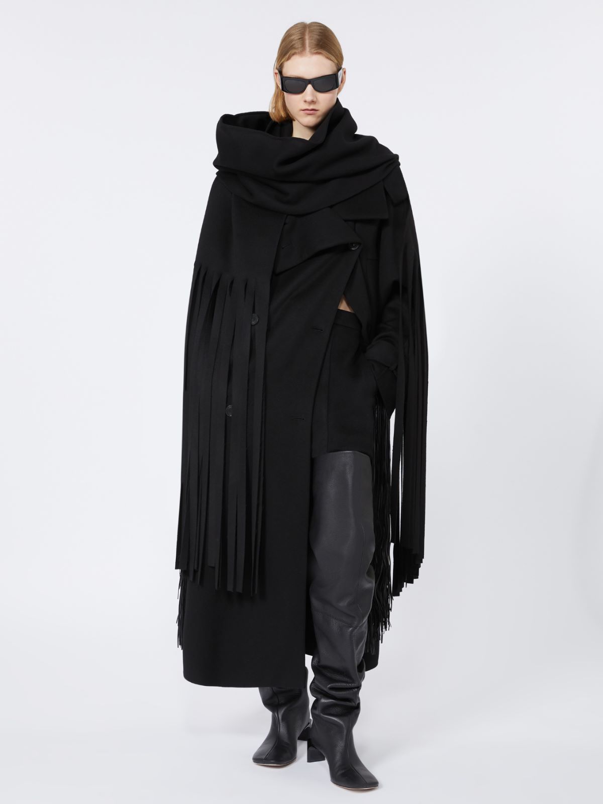 Double-faced pure wool trench coat - RUNWAY + BLACK - Max Mara
