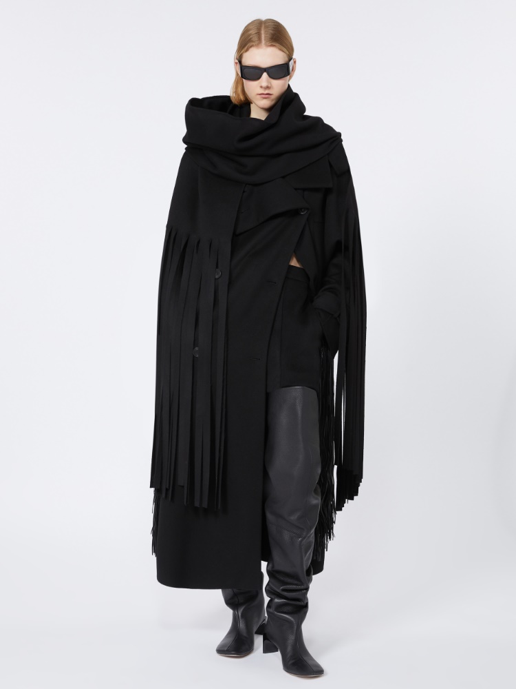 Double-faced pure wool trench coat - RUNWAY - BLACK - Max Mara