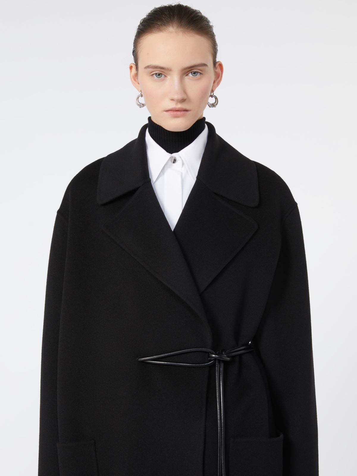 Manteau peignoir en double de laine - NOIR - Max Mara - 5