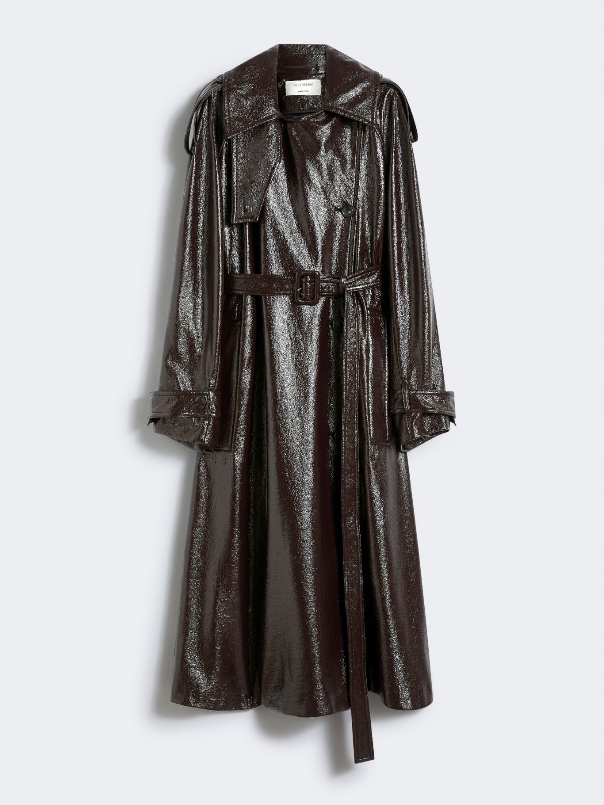 Long trench coat with patent leather effect - RUNWAY - COFFEE - Max Mara - 10