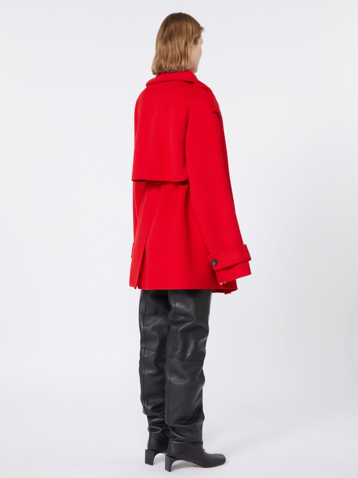 Short trench coat in wool - RUNWAY - RED - Max Mara - 3