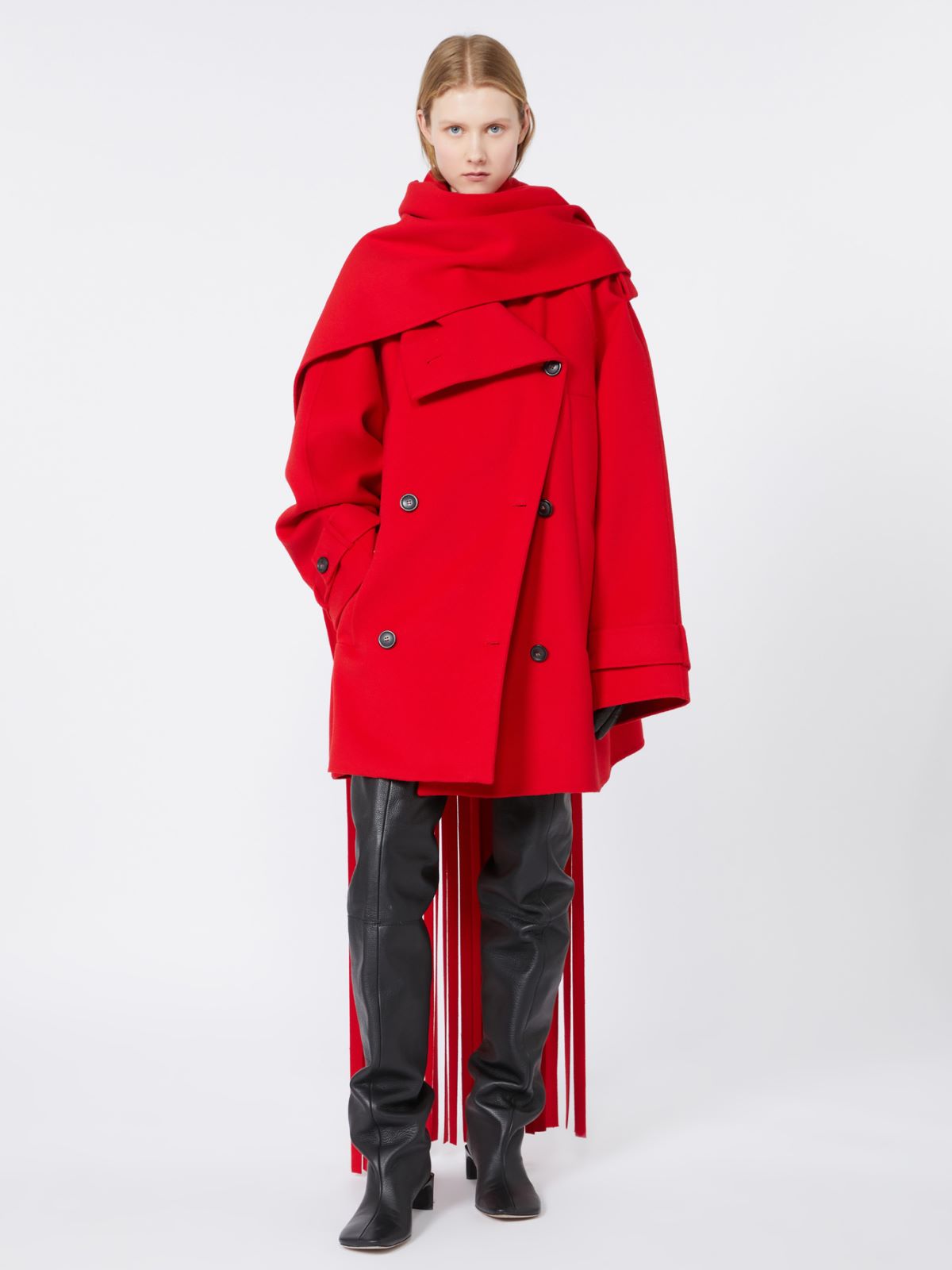 Short trench coat in wool - RUNWAY - RED - Max Mara