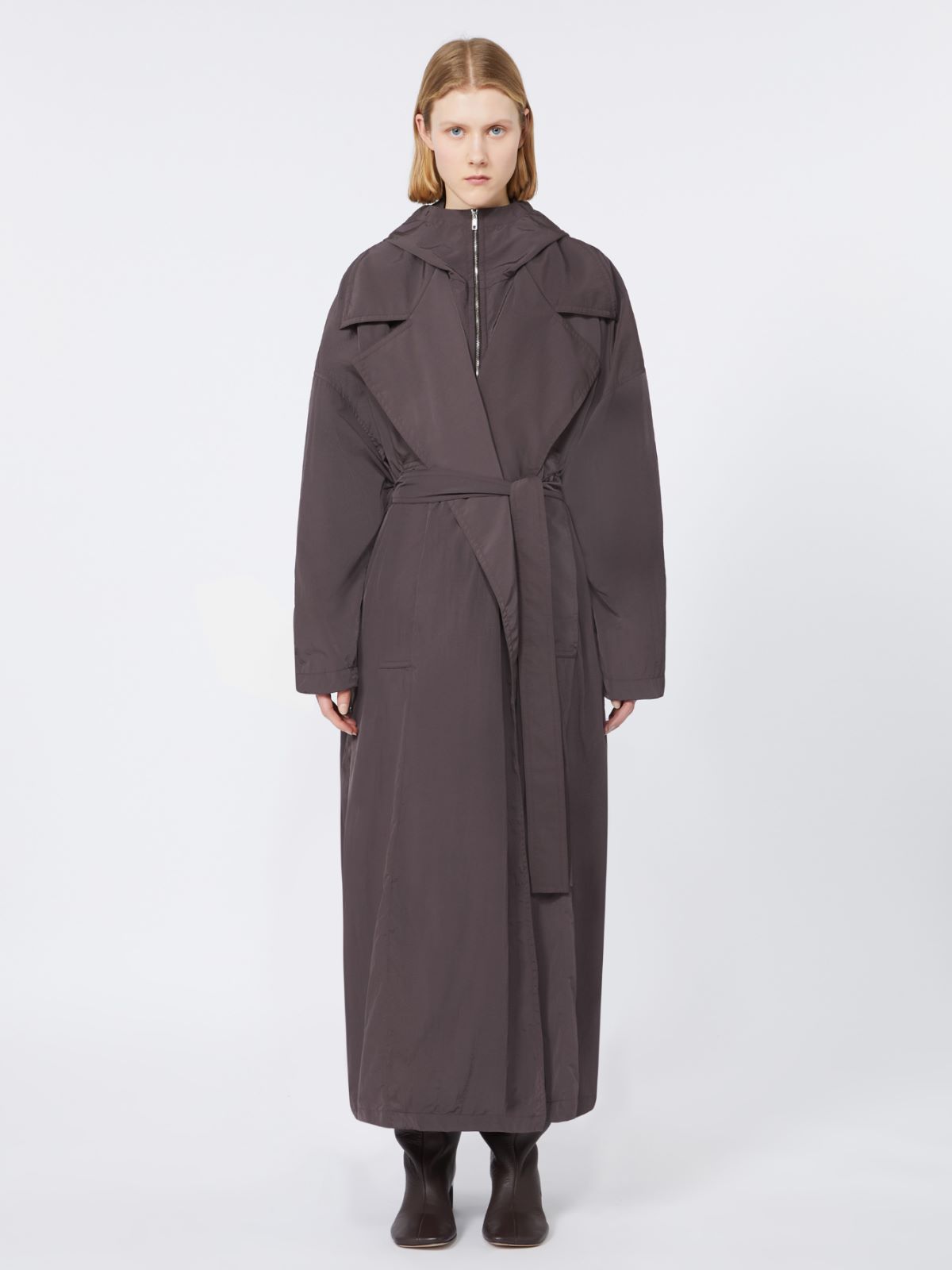 Oversized taffeta trench coat - RUNWAY - COFFEE - Max Mara - 2