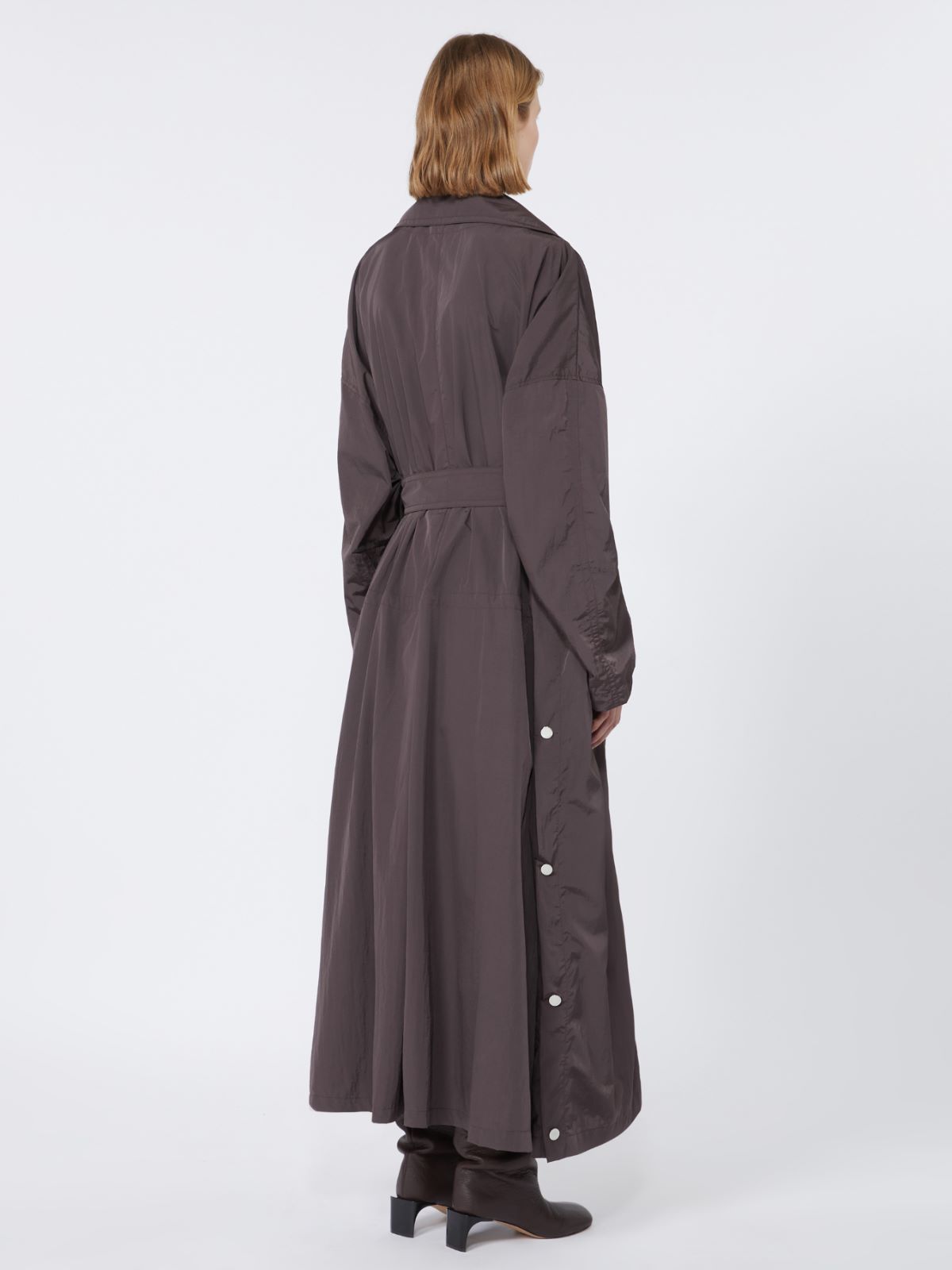 Oversized taffeta trench coat - RUNWAY - COFFEE - Max Mara - 3