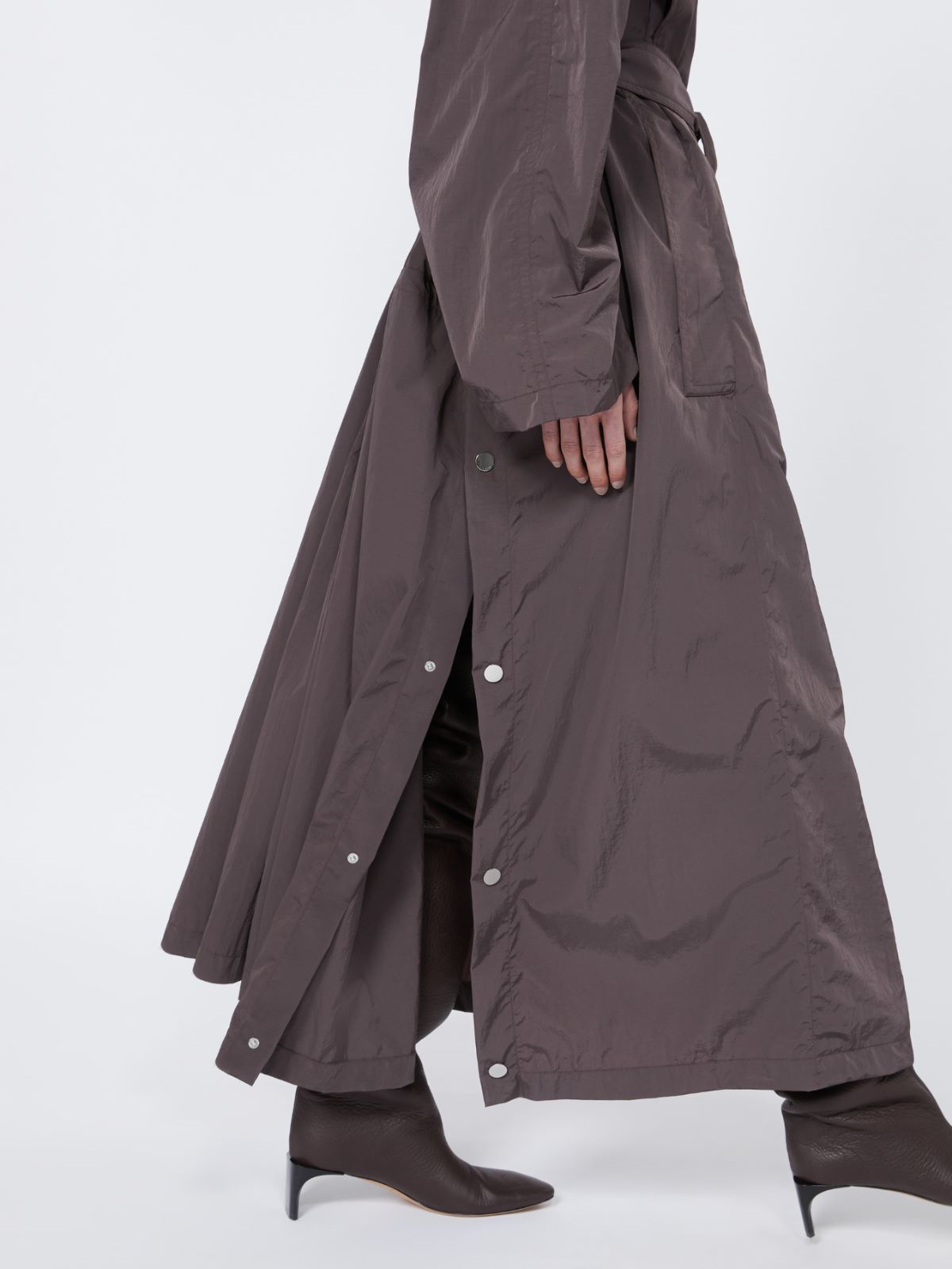 Oversized taffeta trench coat - RUNWAY - COFFEE - Max Mara - 5