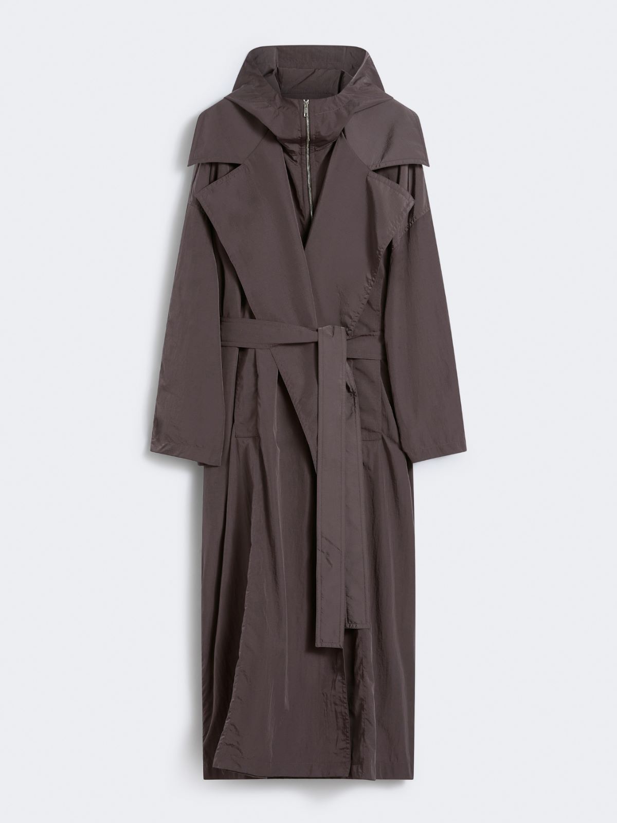 Oversized taffeta trench coat - RUNWAY - COFFEE - Max Mara - 10