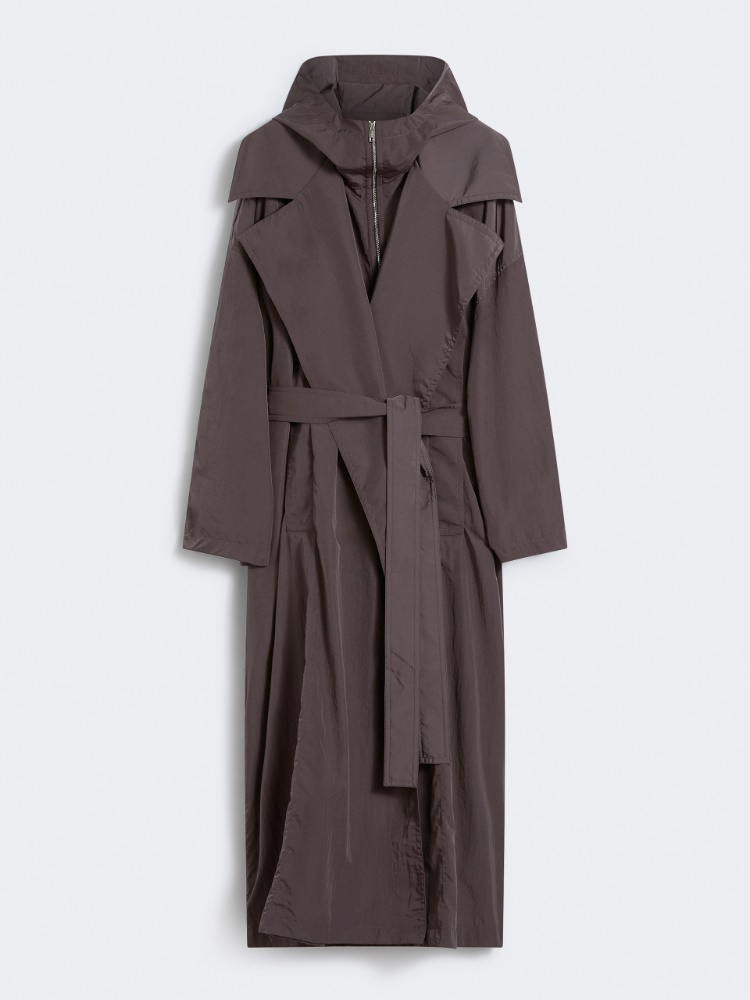 Oversized taffeta trench coat - RUNWAY - COFFEE - Max Mara