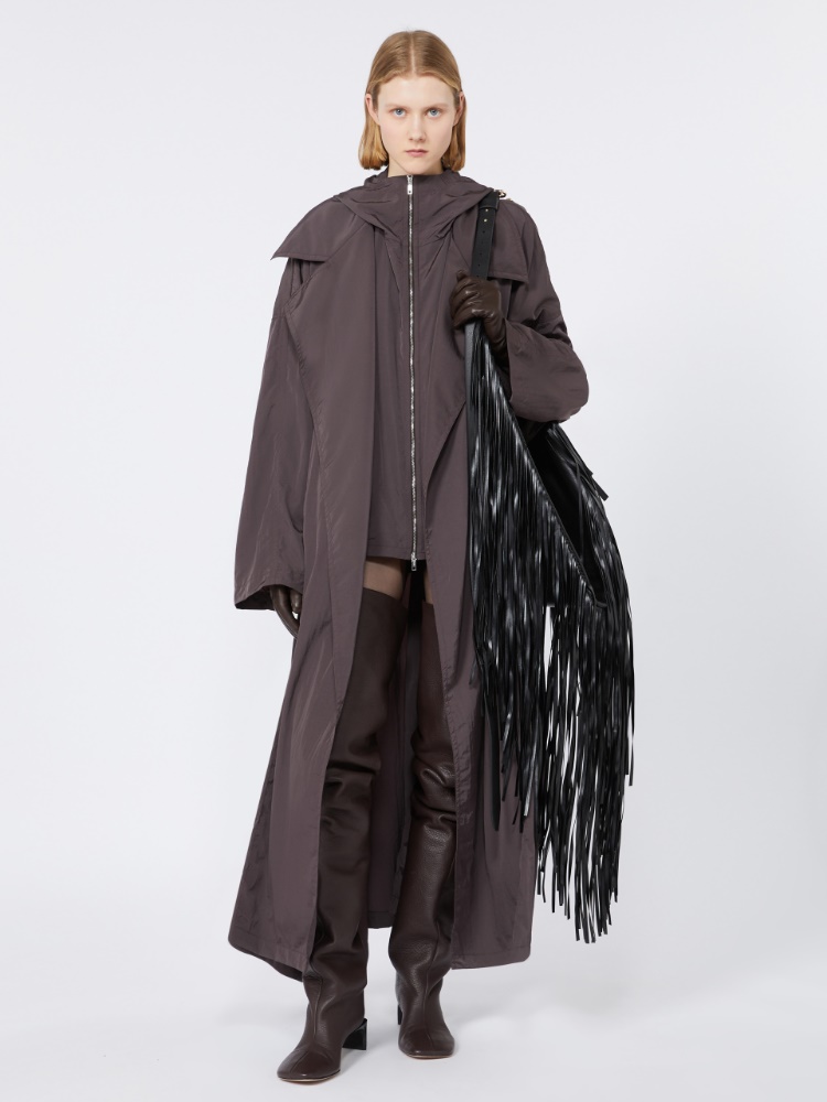 Oversized taffeta trench coat - RUNWAY - COFFEE - Max Mara