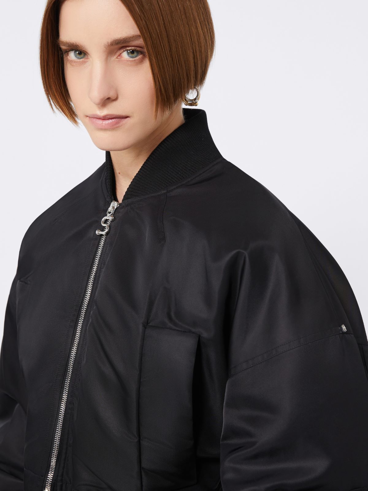 Waterproof twill bomber jacket - BLACK - Max Mara - 5