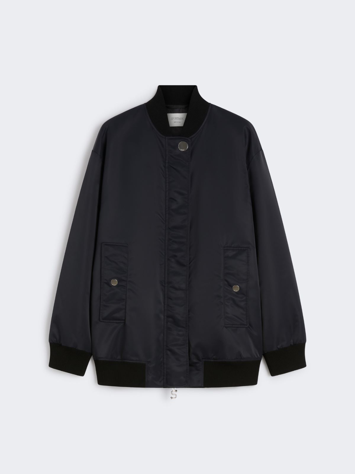 Oversized twill bomber jacket - BLACK - Max Mara - 10