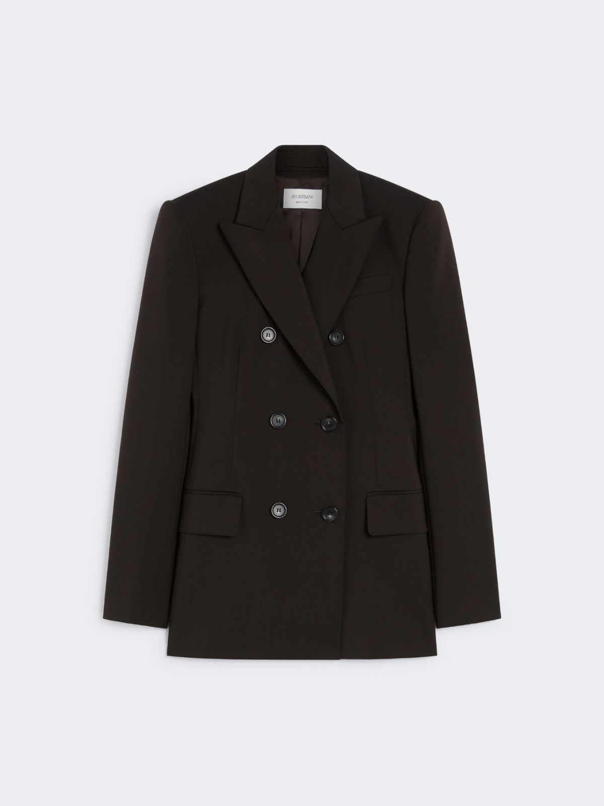 Double-breasted wool tailored blazer - DARK BROWN - Max Mara - 9