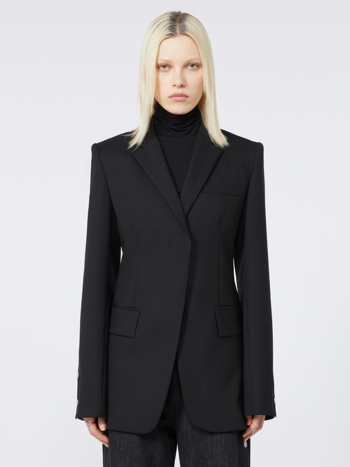 Stretch wool jacket - BLACK - Max Mara - 2