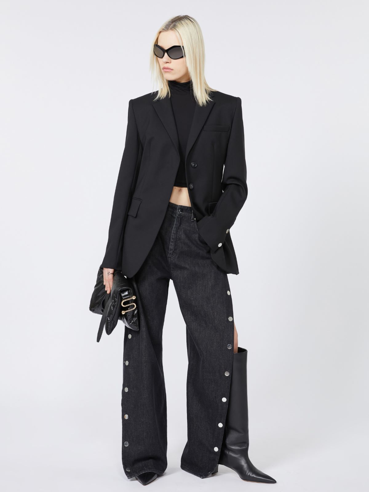 Stretch wool jacket - BLACK - Max Mara