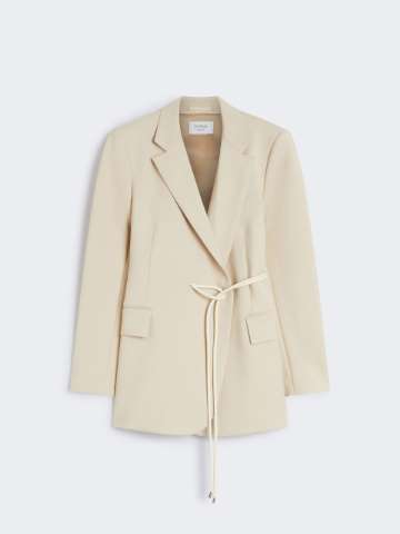 SACRA】VISCOSE LINEN SATIN COAT