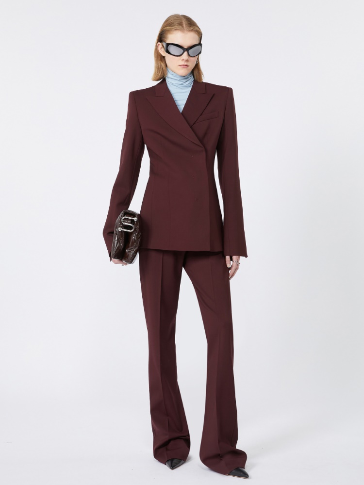 Slim-fit gabardine jacket - WINE-COLOURED - Max Mara
