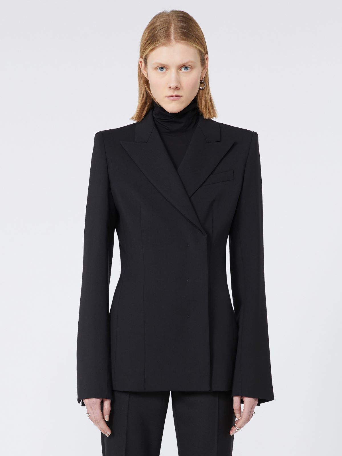 Slim-fit gabardine jacket - BLACK - Max Mara - 2
