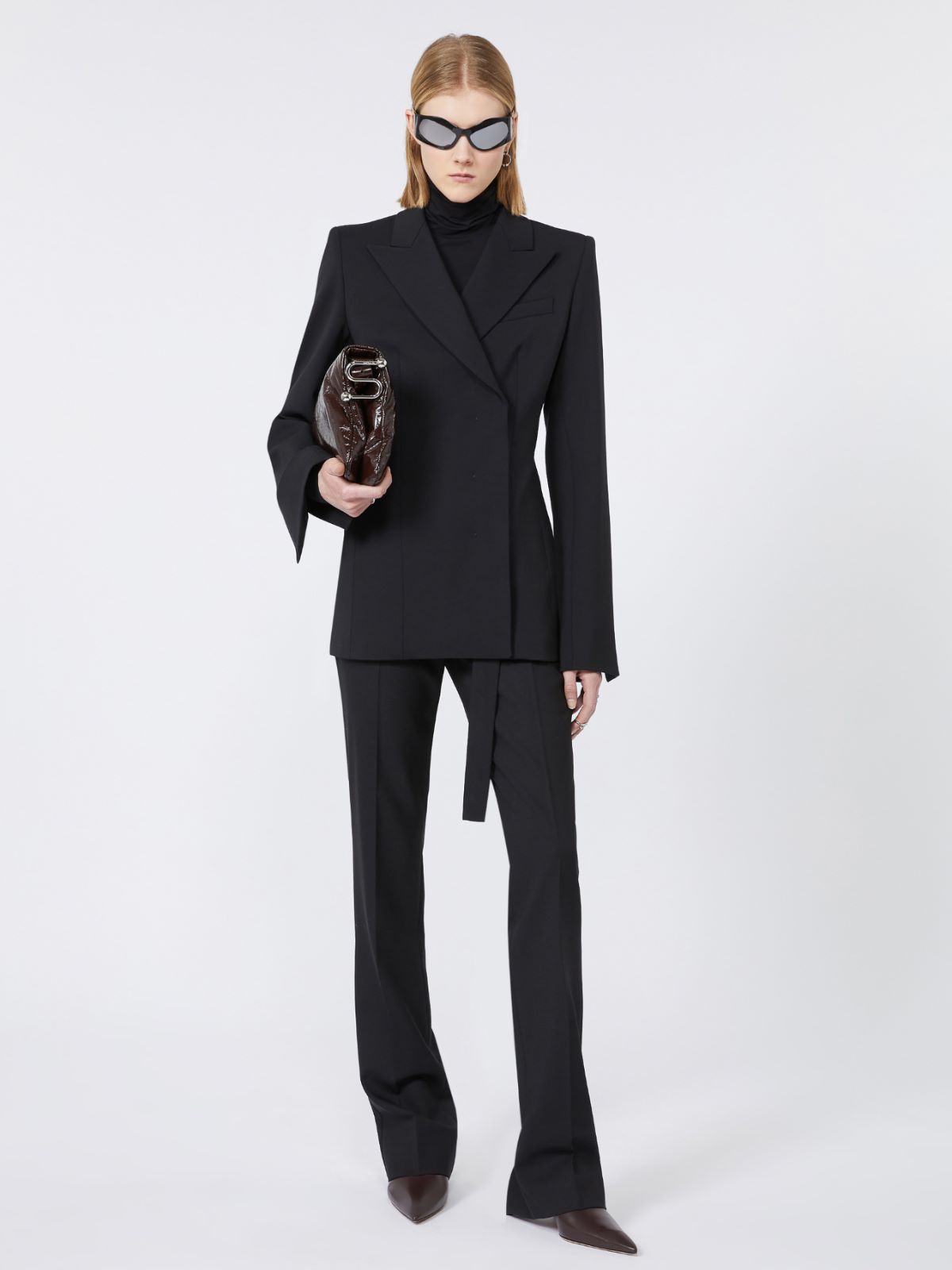 Slim-fit gabardine jacket - BLACK - Max Mara