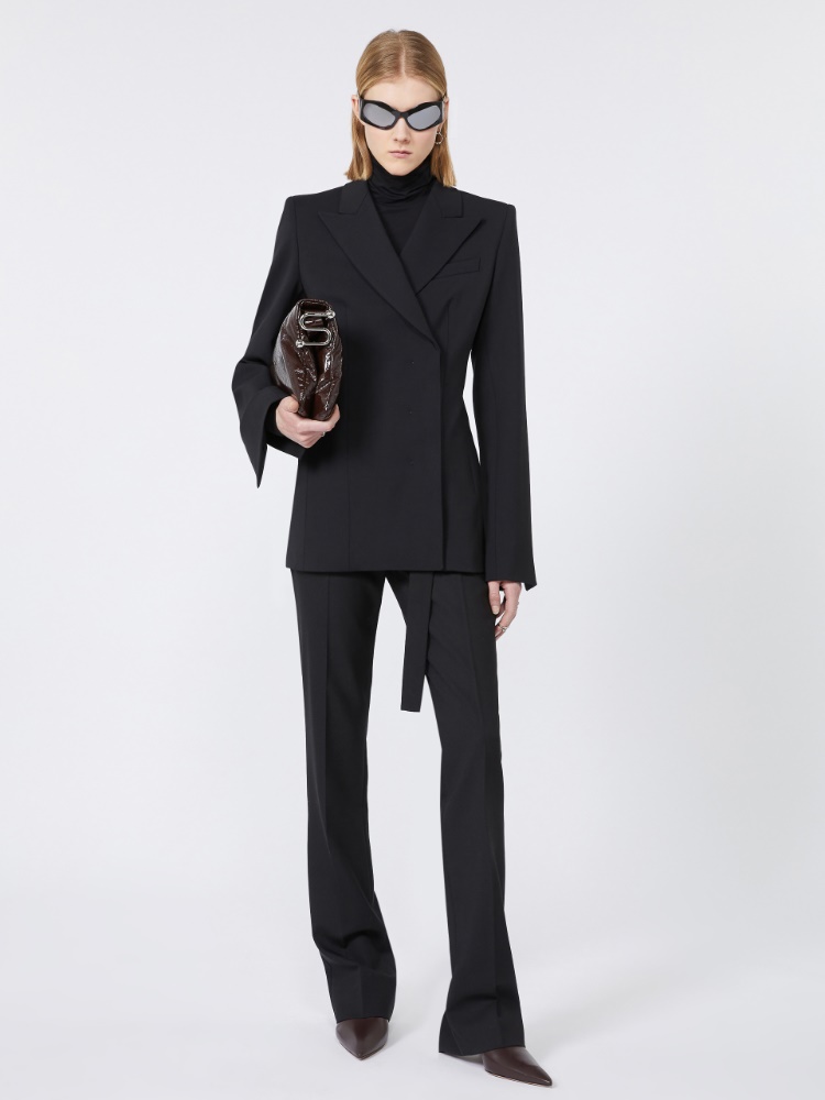 Slim-fit gabardine jacket - BLACK - Max Mara