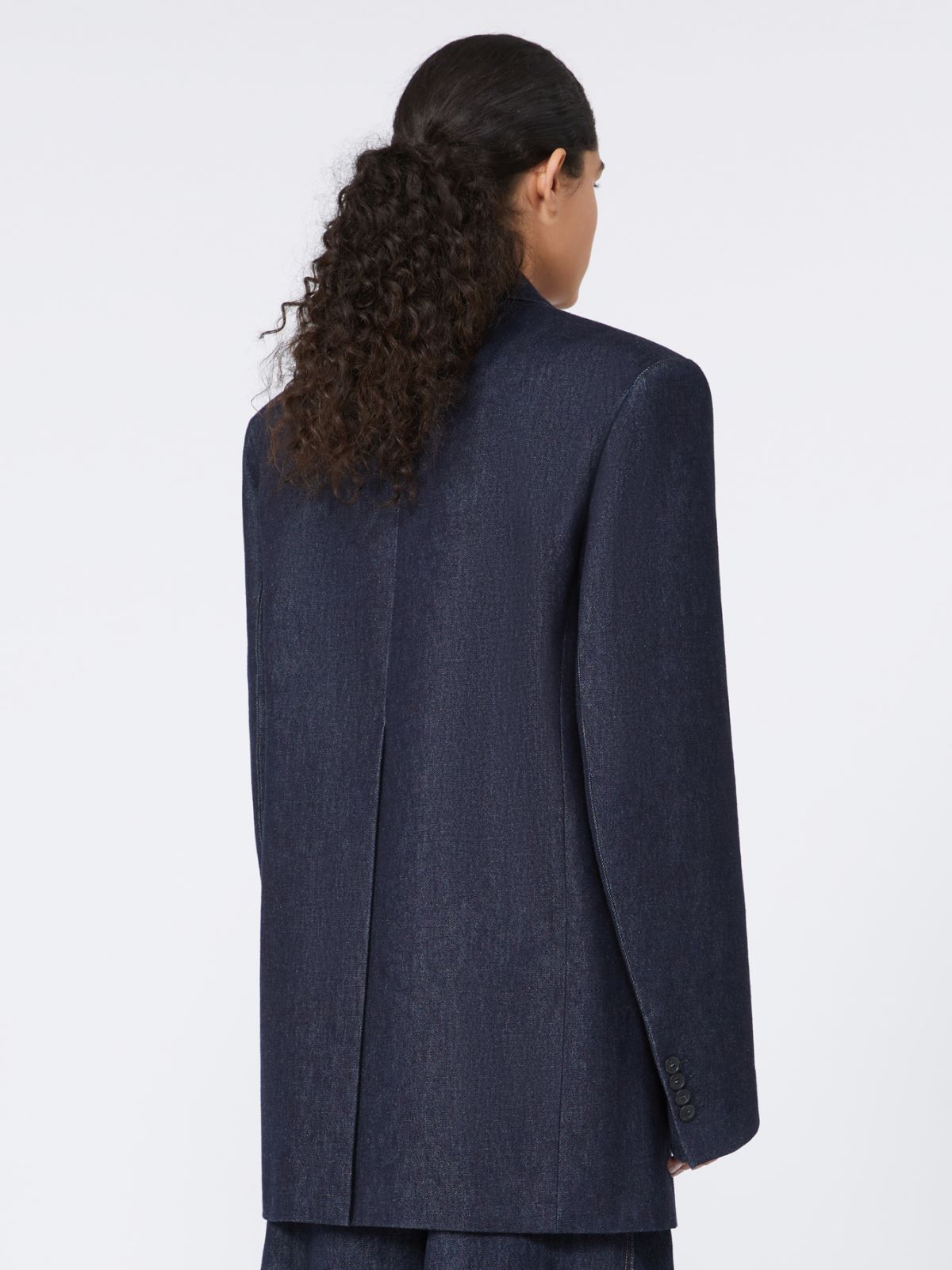 Comfort-fit denim blazer - RUNWAY - NAVY - Max Mara - 3