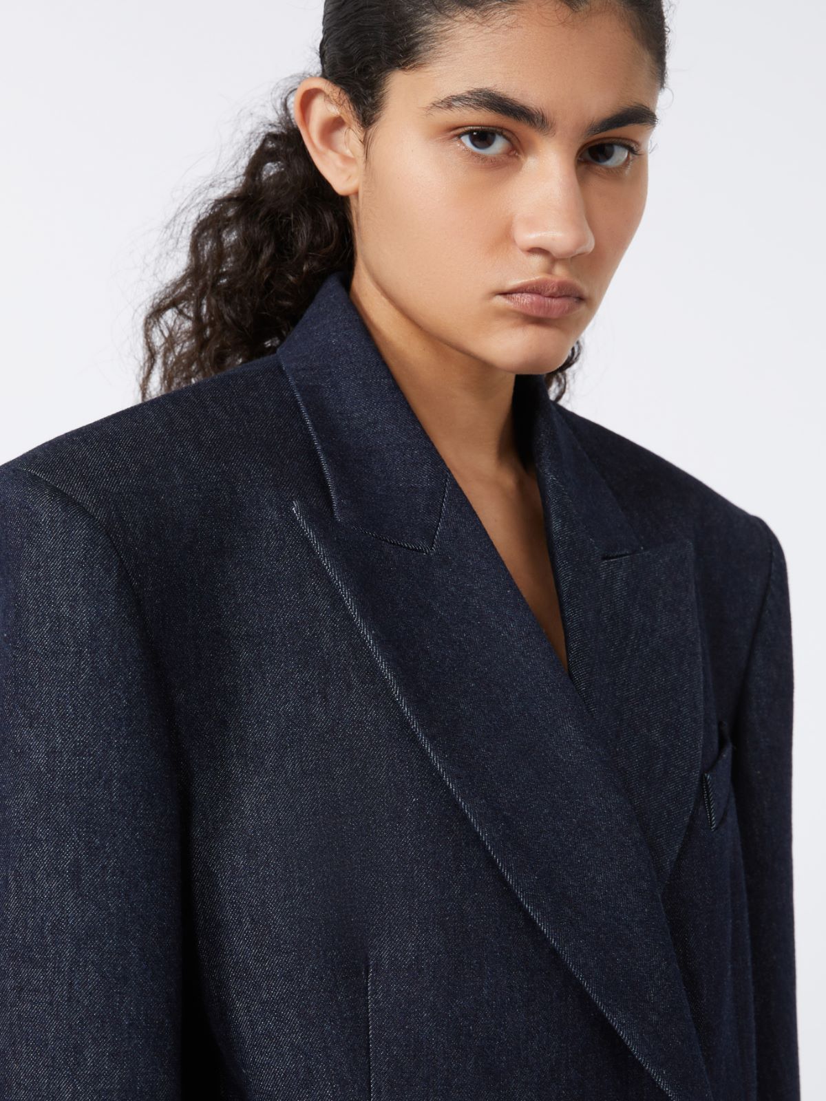 Comfort-fit denim blazer - RUNWAY - NAVY - Max Mara - 4