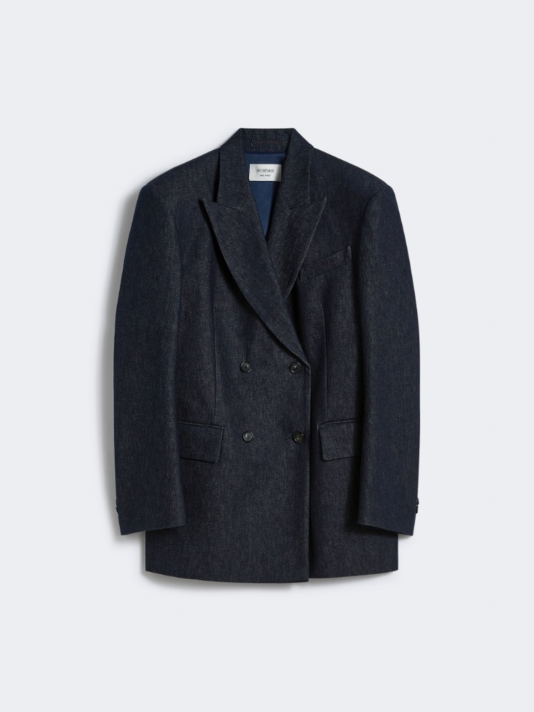 Comfort-fit denim blazer - RUNWAY - NAVY - Max Mara