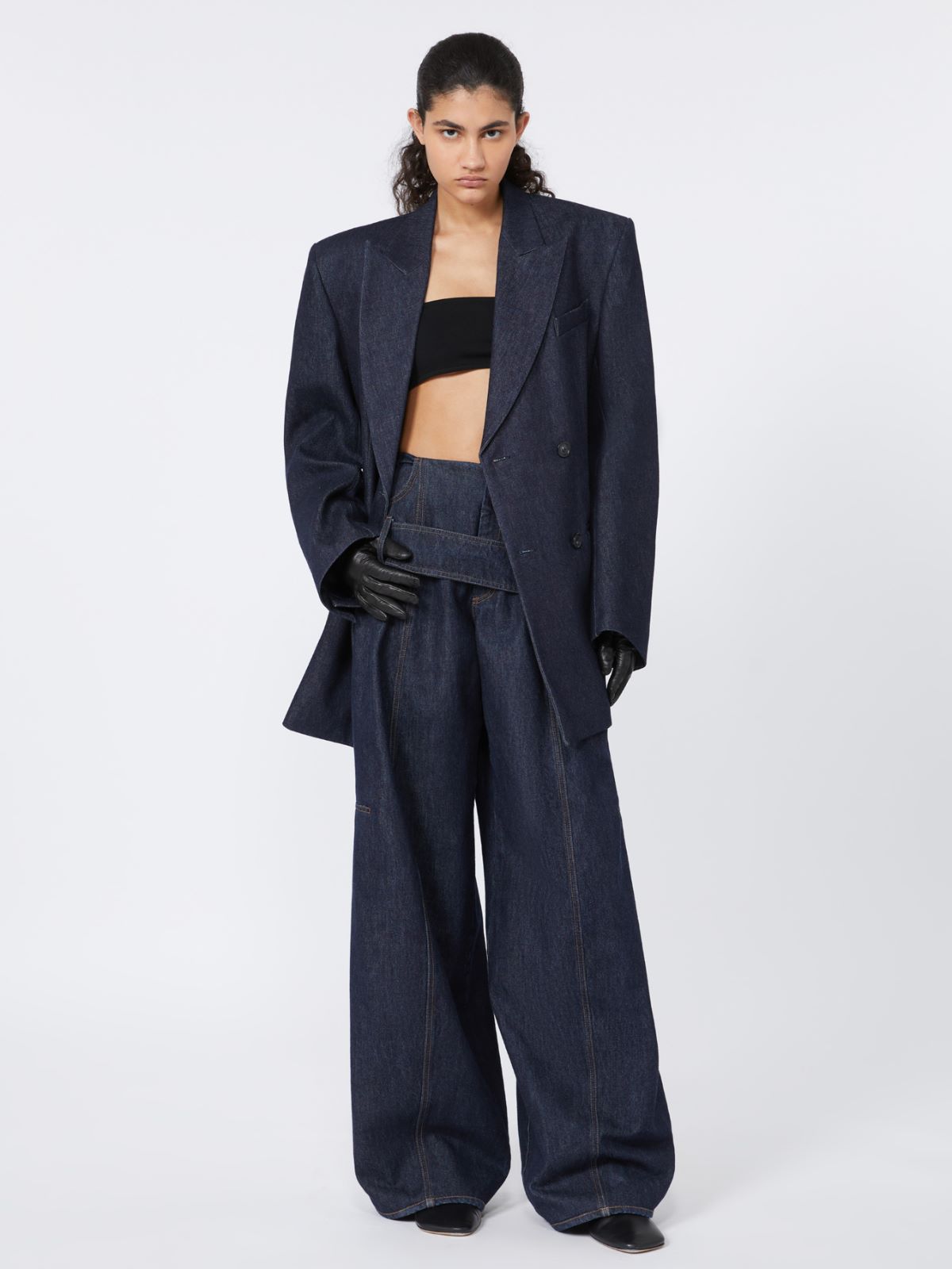 Comfort-fit denim blazer - RUNWAY - NAVY - Max Mara