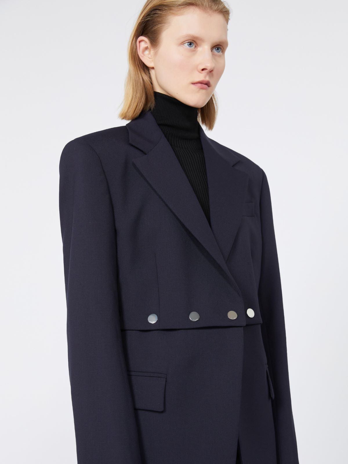 Jacket with detachable hem detail - MIDNIGHTBLUE - Max Mara - 4