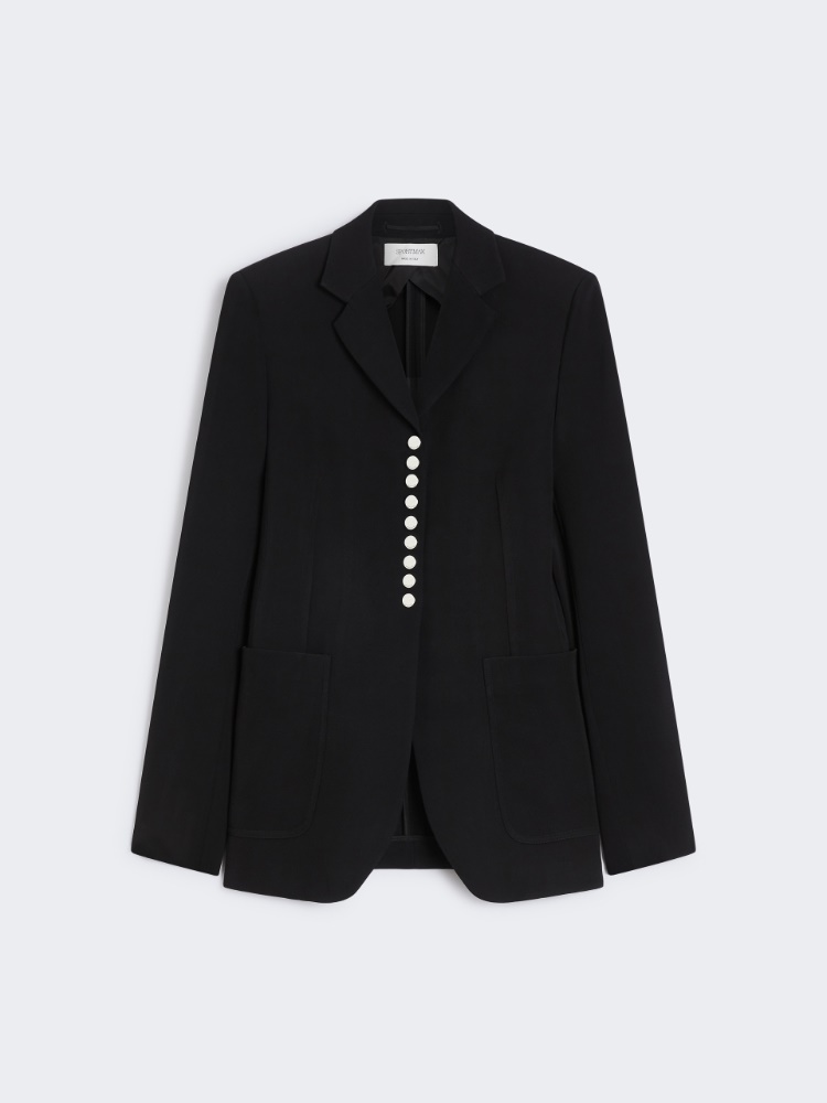 マックスマーラ リネン100％ テーラードジャケット 黒 サイズ40*ED791 美品】MAX MARA マックスマーラ テーラードジャケット 黒 3