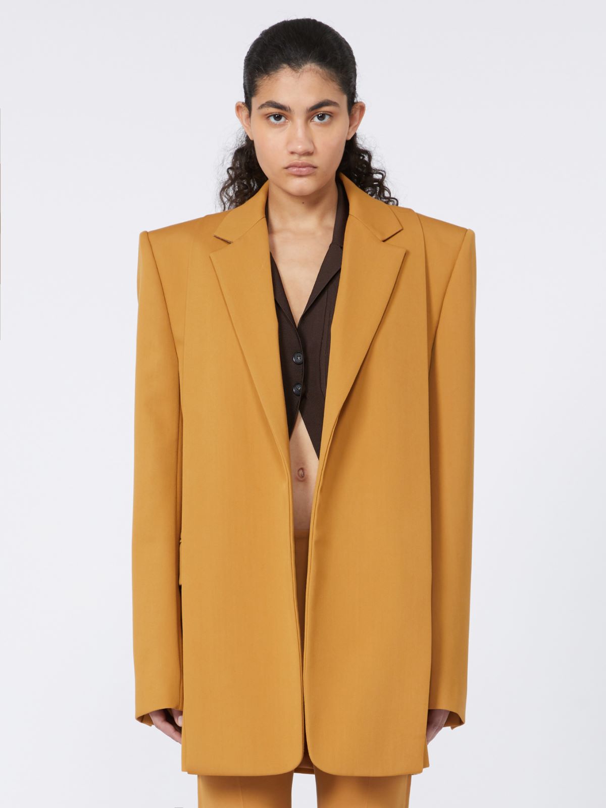Loose wool blazer - RUNWAY - OCHRE - Max Mara - 2