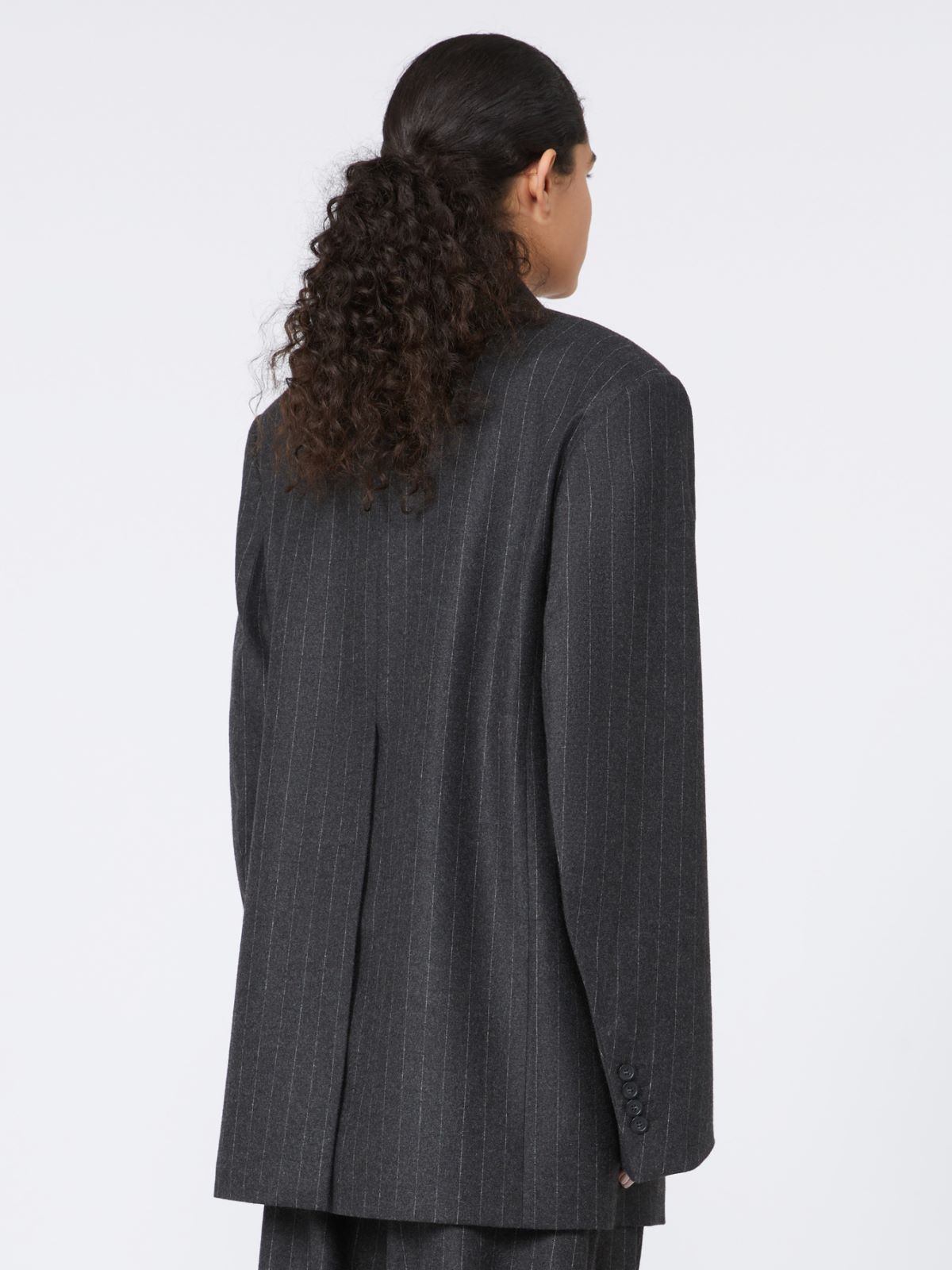 Wool and viscose oversize blazer - RUNWAY - DARK GREY - Max Mara - 3