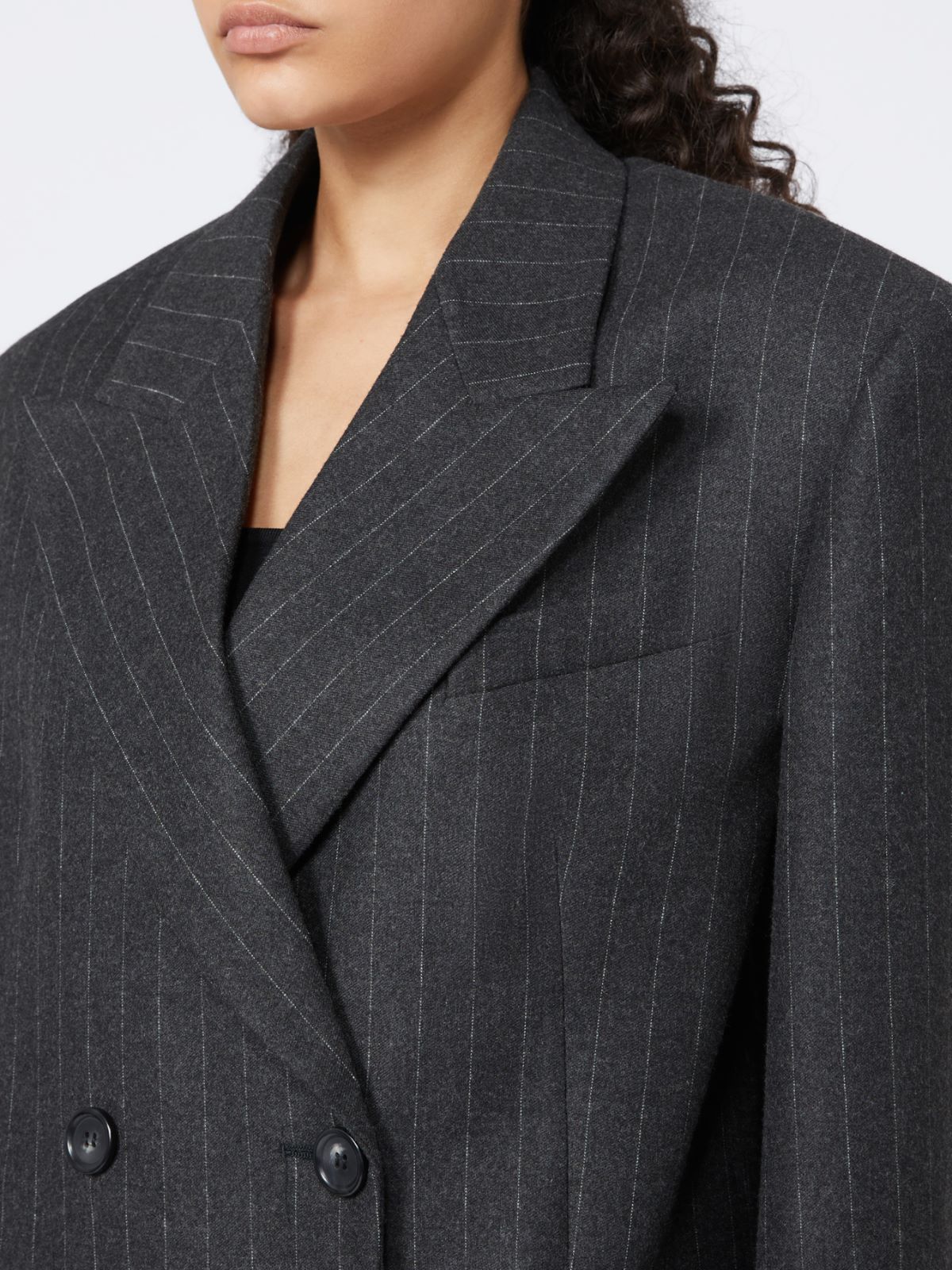 Wool and viscose oversize blazer - RUNWAY - DARK GREY - Max Mara - 4