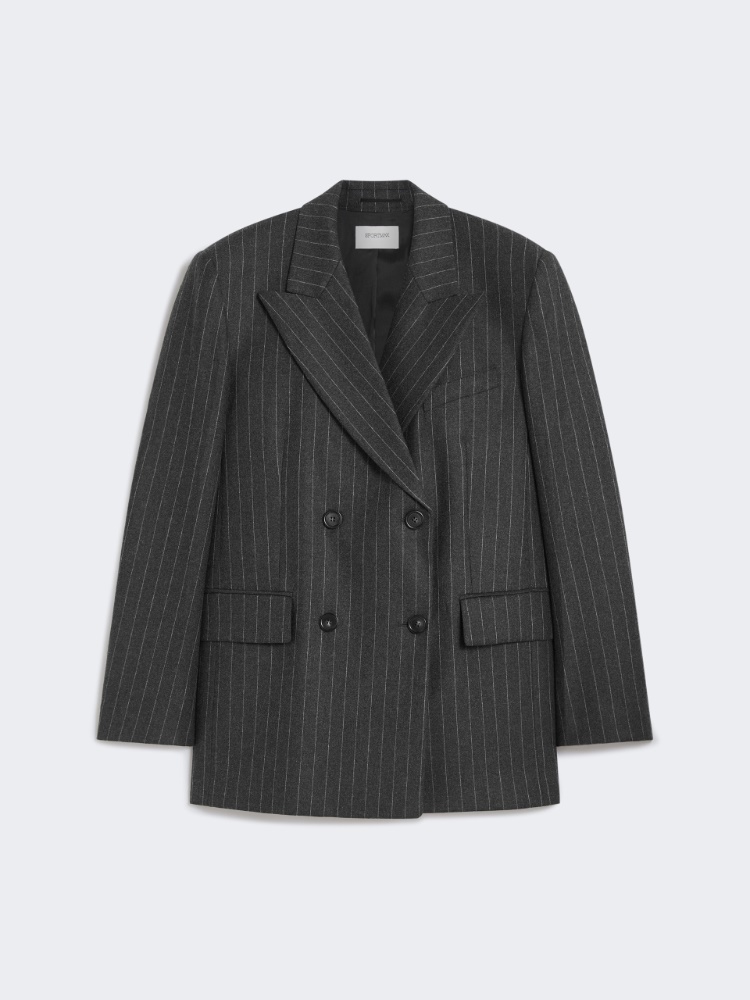 Wool and viscose oversize blazer - RUNWAY - DARK GREY - Max Mara