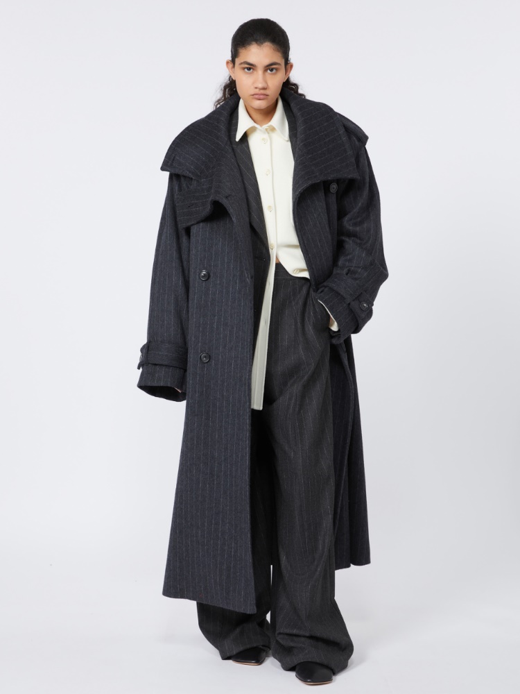 Wool and viscose oversize blazer - RUNWAY - DARK GREY - Max Mara