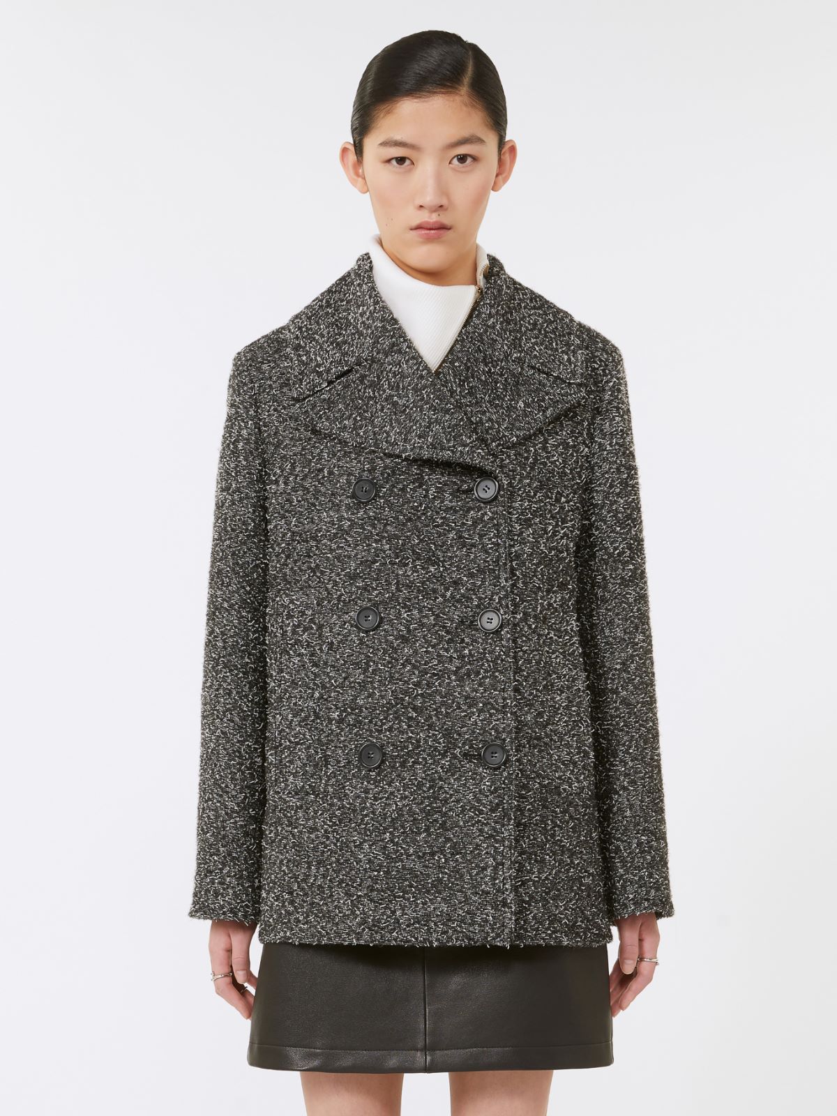Double-breasted wool heavy jacket - BLACK - Max Mara - 2