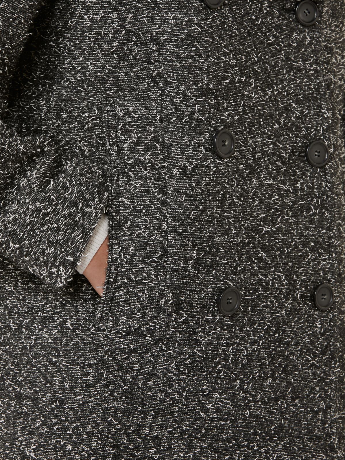 Double-breasted wool heavy jacket - BLACK - Max Mara - 5