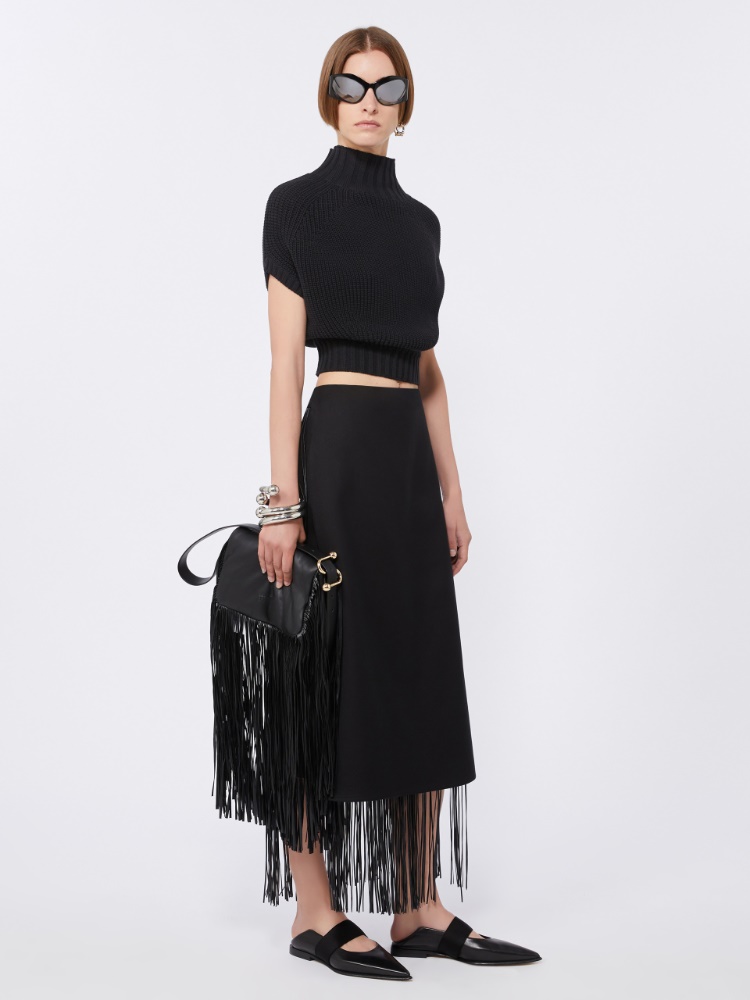 Fringed skirt - BLACK - Max Mara