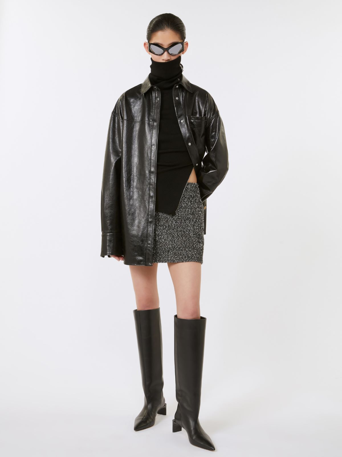 Wool-blend mini skirt - BLACK - Max Mara