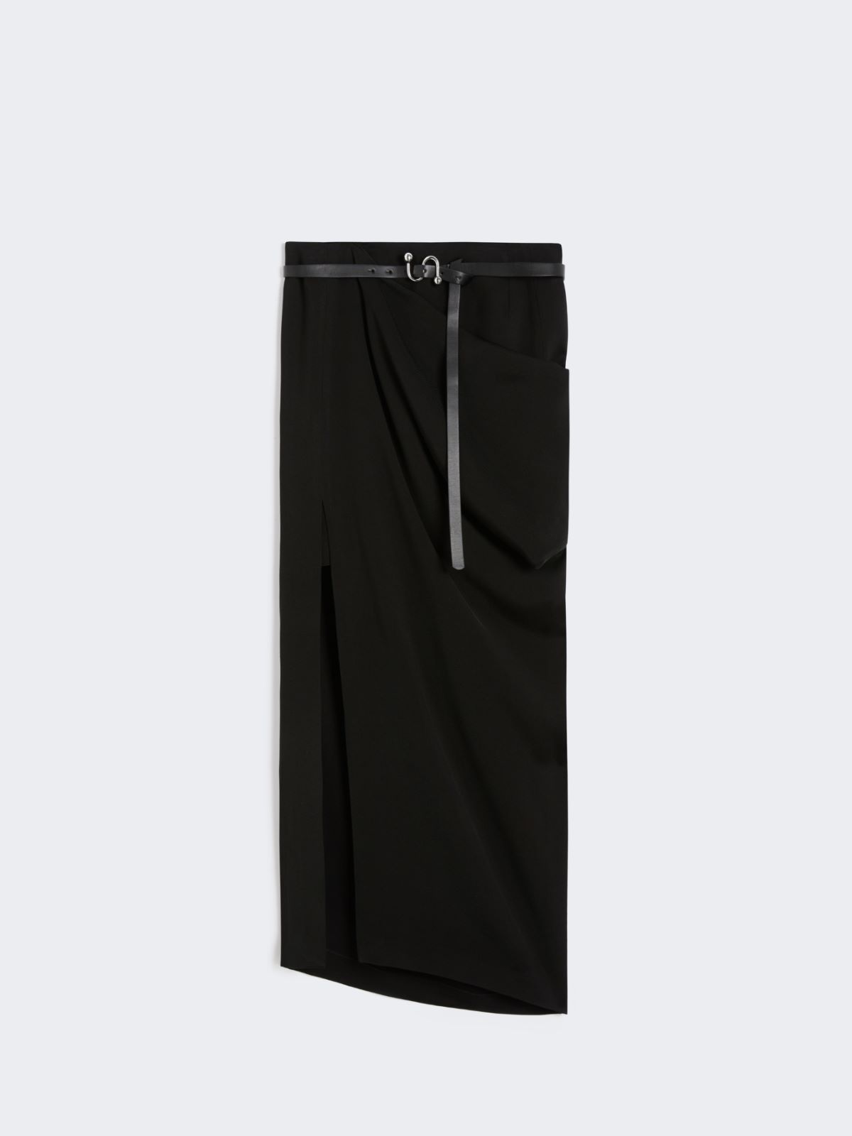Asymmetric skirt with draping - BLACK - Max Mara - 10
