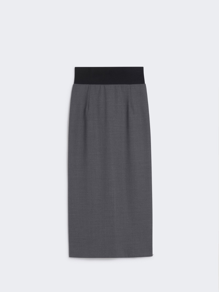 Skirt with a high-cut elasticated waist - DARK GREY - Max Mara