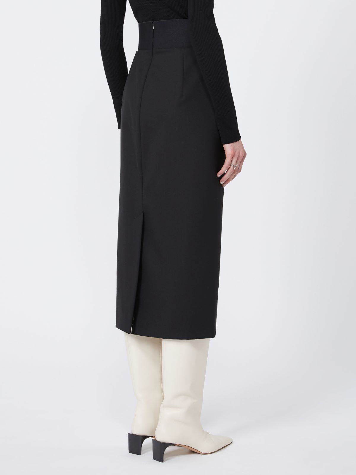 Skirt with a high-cut elasticated waist - BLACK - Max Mara - 3