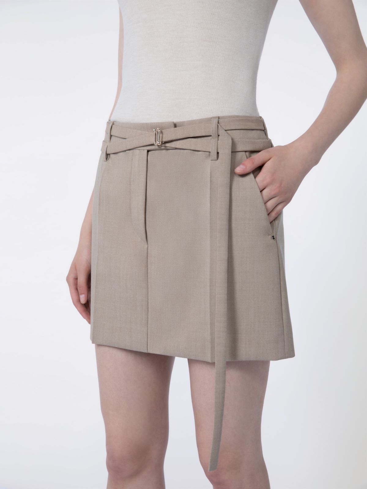 피피 버진울 스커트 - BEIGE SHADED - Max Mara - 4