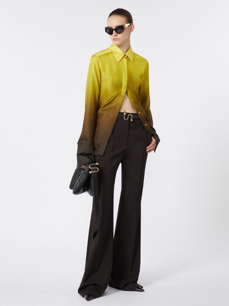 Slim-fit silk dégradé shirt - YELLOW - Max Mara